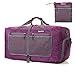 Produktbild Bekahizar 60L Leichter Faltbare Reisetasche Groß Weekender Übernachtung Taschen Verpackbar Reise-Gepäck Sporttasche Travel Duffel Handgepäck Mit Schuhfach für Sport Reisen Gym Urlaub (lila)