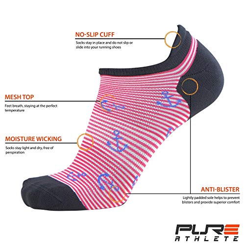 Image of Pure Athlete Running Socks - Best Athletic No Show for Men and Women - Low-Show Light Cushion