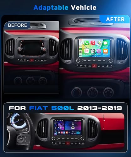 VECHTEL 4G+64G Autoradio Android 15 per Fiat 500L 2013-2019, 7 Pollice HD Schermo Auto Radio co Carplay Android Auto senza Fili GPS Wi-Fi USB Bluetooth Radio FM RDS Retrocamera