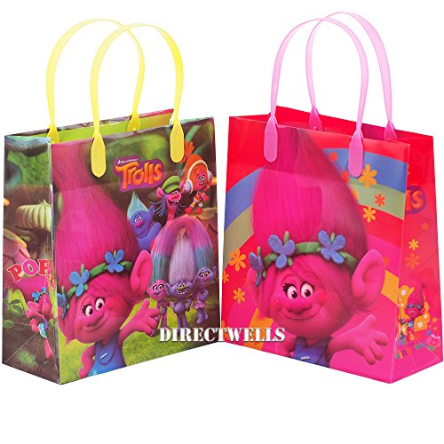 Sacs Trolls Dreamworks pour anniversaire enfant pochette réutilisable de 20,3 cm
