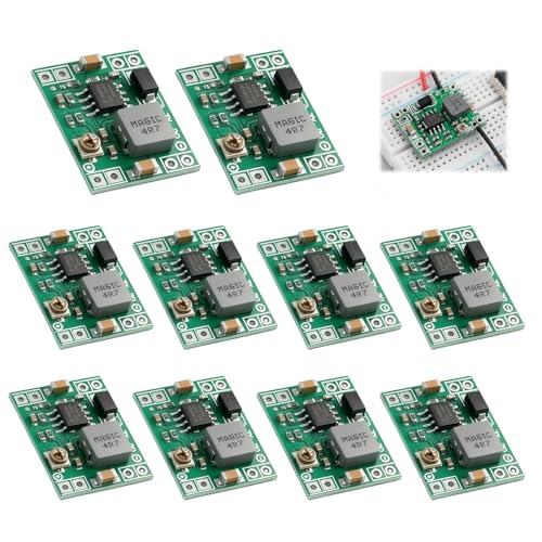 10 piezas módulo de bajador ajustable, mini Buck Converter DC-DC MP1584EN, convertidor de paso abajo ajustable 4,5-28V 0,8-20V regulador 3A alta eficiencia 96% para Arduino Drone Cámara DIY
