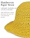 Womens Crochet Straw Sun Hat with Wide Brim – Soft Foldable Floppy Beach Hat for Summer (US, Alpha, One Size, Yellow)
