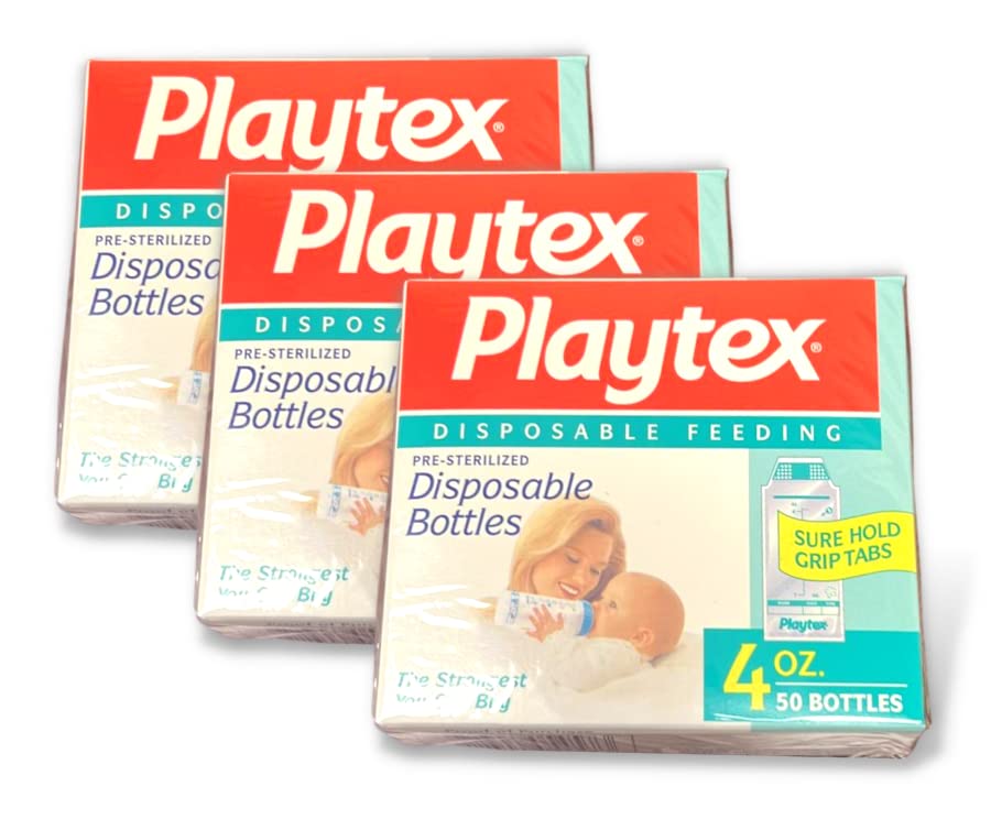 Playtex ULTRASEAL - Forros desechables para biberones de 4 onzas 50 piezas por caja paquete de 3 cajas