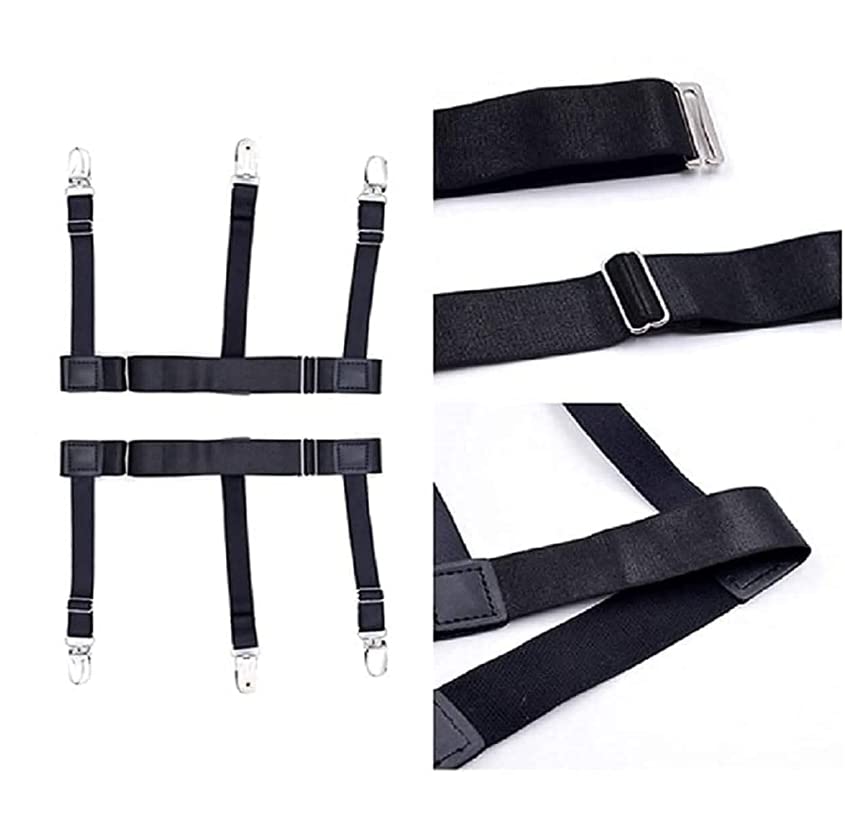 Buy Homvexi Men's Shirt Stays Adjustable Elastic Shirt Tucker Garters