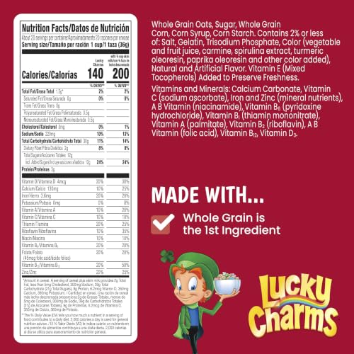Image of Lucky Charms Gluten Free Cereal with Marshmallows, Mega Size, 26.1 oz