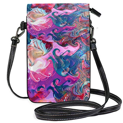 Preisvergleich Produktbild Handy Geldbörse Crossbody Art Abstract Aquarell Regenbogen Umhängetasche Kleine Handy Geldbörse Geldbörse für Frauen-SK3