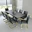 Black Table + 8 Black Chairs (Gold Leg)