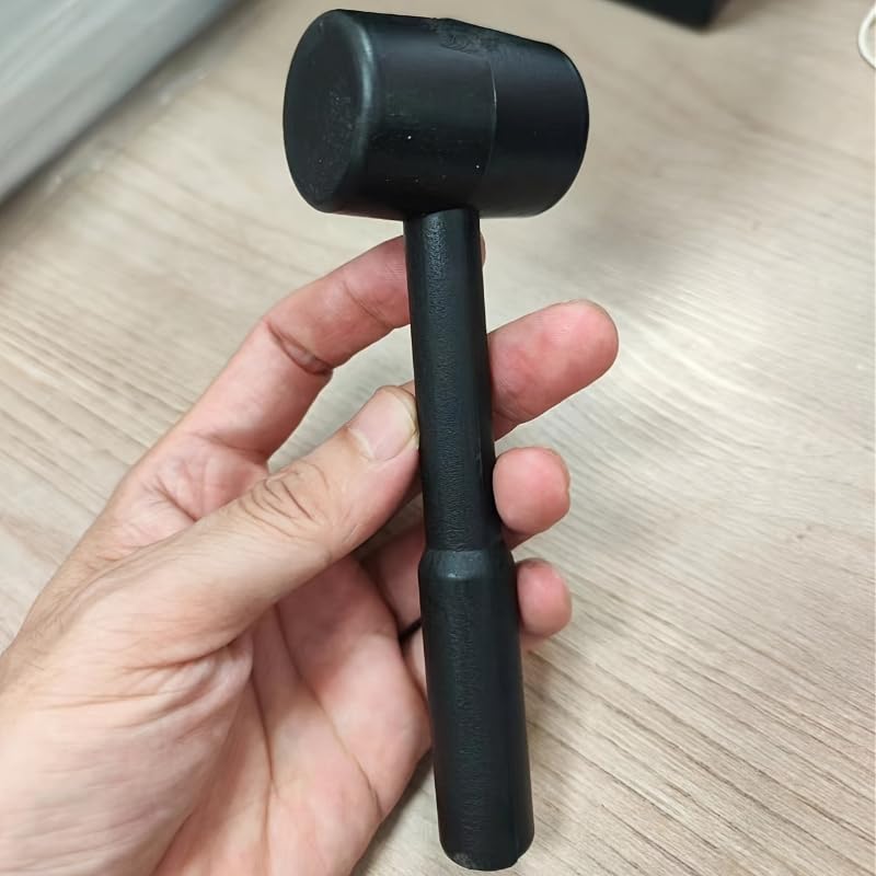 Mini Rubber Mallet Hammer 6-Inch Small Soft Mallet for Crafts & Jewelry Durable Black Rubber Head for Furniture Assembly Non-Marking Mallet for Home DIY Projects