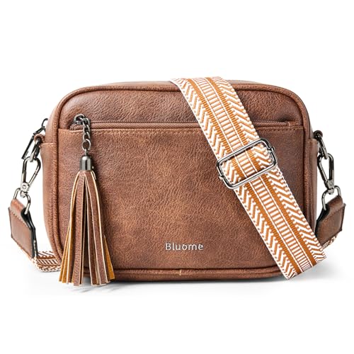 Bluome Small Crossbody Purse for Women – Multi Pocket Travel Purses Crossbody Bag Shoulder Handbags with Adjustable Strap