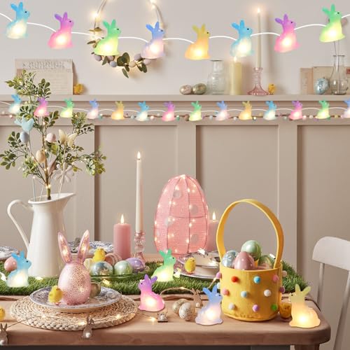 Luces de conejito para Pascua 8.5 pies 10 LED colores miniatura 6