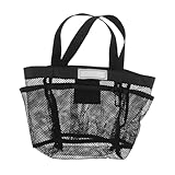 Portabilité pratique : le panier de bain portable est doté d'une poignée confortable pour un transport facile, adapté aux voyages, à l'université ou à la salle de sport sans tracas, sac de salle de bain suspendu en maille, sac de toilette suspendu en maille