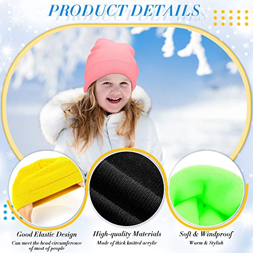 Image of Xtinmee 100 Pcs Kids Winter Beanie and Gloves Bulk Warm Knit Hat Stretchy Full Fingers Gloves Pack Unisex Cold Weather Set