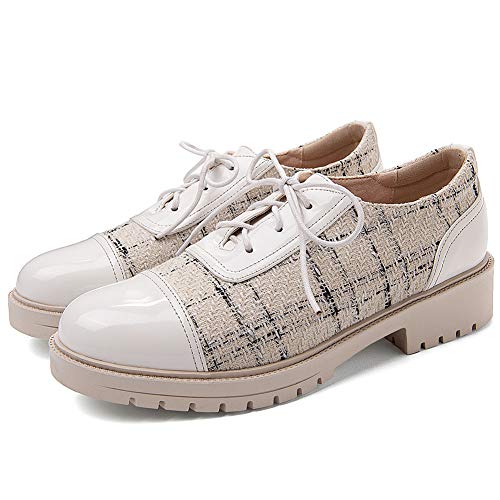 SaraIris Sapatos Oxford com cadarço para mulheres, 2020 Fashion Single Shoes Grosso Mid Heel Brogues