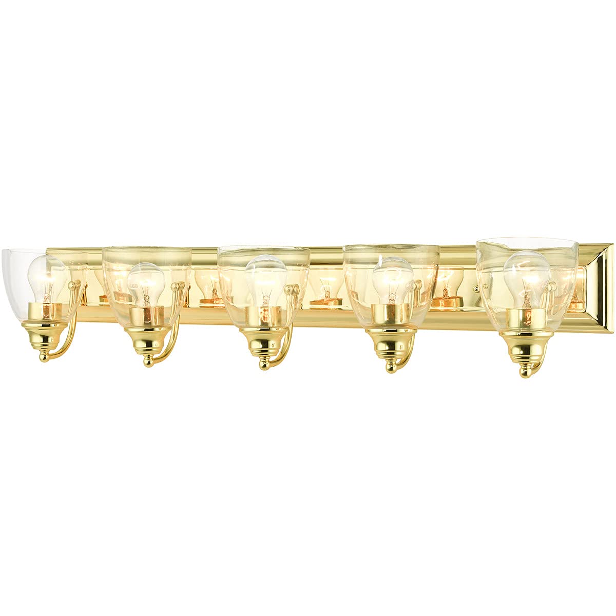 Livex Lighting 17075-02 Birmingham - 5 Light Bath Vanity, Polished Brass Finish with Clear Glass