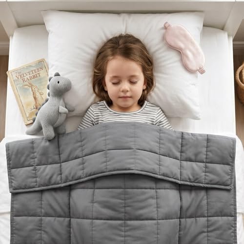 Image of Twin Size Weighted Lap Blanket - 5lbs 41 inch x 60 inch Cooling Heavy Blankets for All-Seasons Sleeping, Soft & Breathable with Premium Glass Beads, Machine Washable