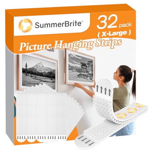Large Picture Hanging Strips Heavy Duty(XL/16Lbs) 16Pairs/32 Strips Damage Free