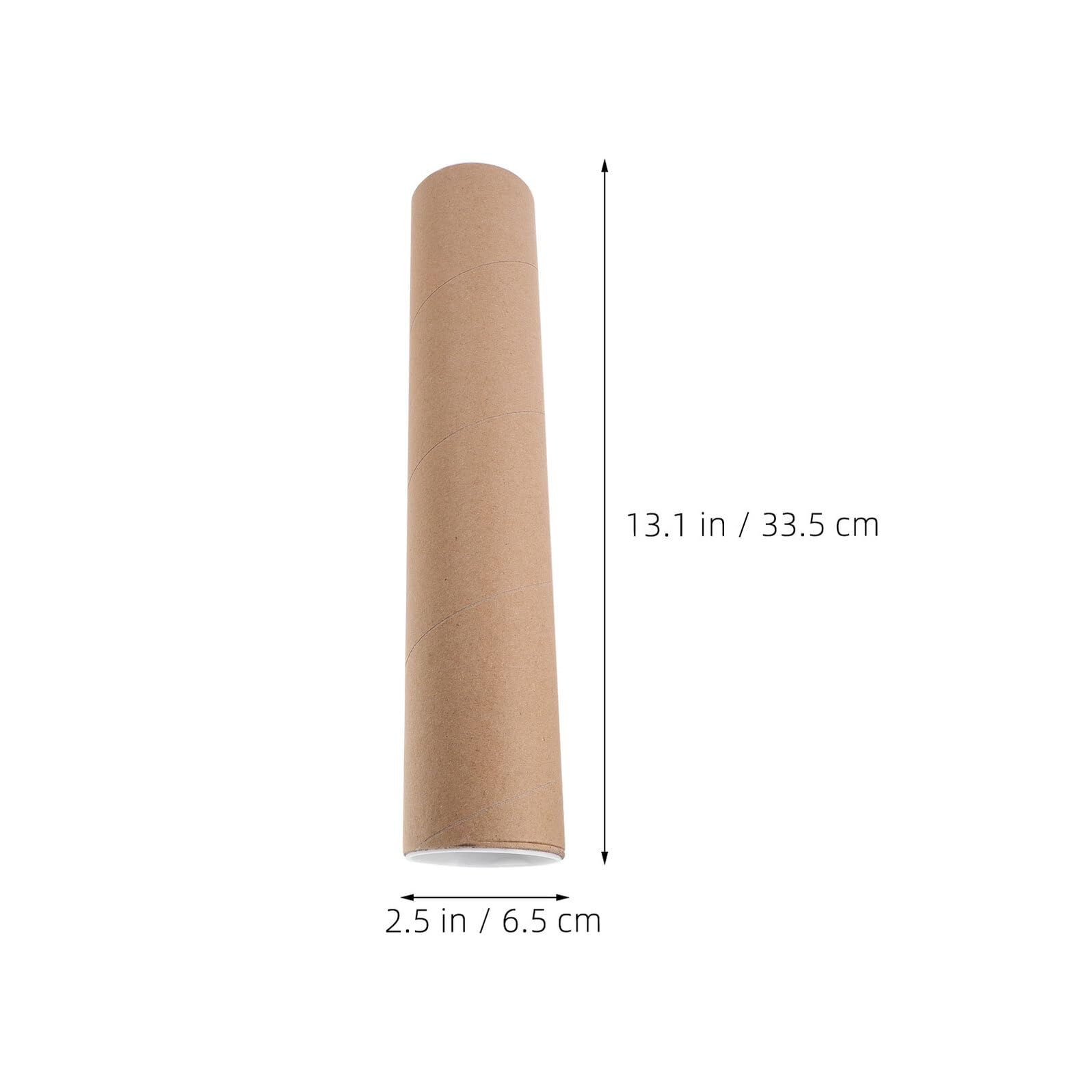 Lot de 5 Tubes Tubes Cylindriques en Papier Kraft 33,5 X 6,5 Cm Épaisseur 3 Mm pour Affiches et Posters Protection Anti-plis pour Documents Robustes pour Bureau et Envoi