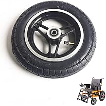 10 * 2, 10inch Electric Wheelchair Front Wheels Casters, Wheelchair Replacement Wheels Accessories, Rubber Pneumatic Tire, Aluminum Alloy Hub, Bearing 12mm