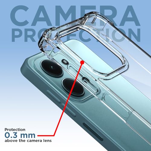 Image of Pikkme Back Cover for Redmi 15c 5G PC + TPU Clear Transparent Raised Edges Shockproof Protective Phone Bumper Case(Transparent)