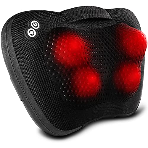 Back Massager Neck Massager with Heat, VIKTOR JURGEN Massage Pillow Gifts for Mothers Day & Fathers Day, Electric Shiatsu Shoulder Massager, Deep Kneading Massager for Back Pain, Neck Pain