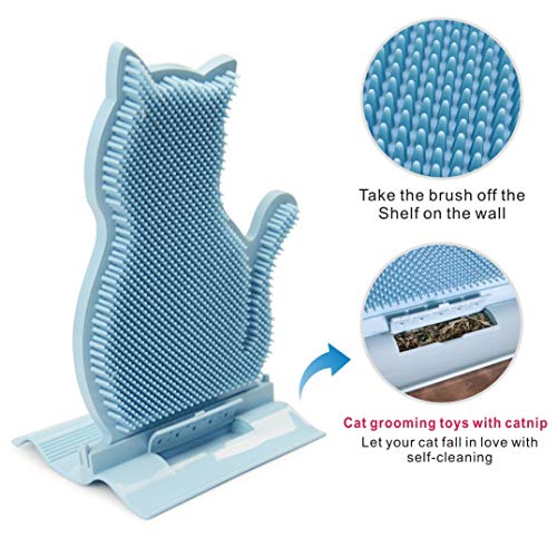 cat comb corner mounted brush