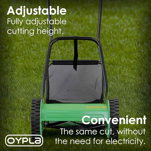 Oypla Manual Hand Push Grass Cutter Lawn Mower Lawnmower 30cm Cutting Width - Image 4