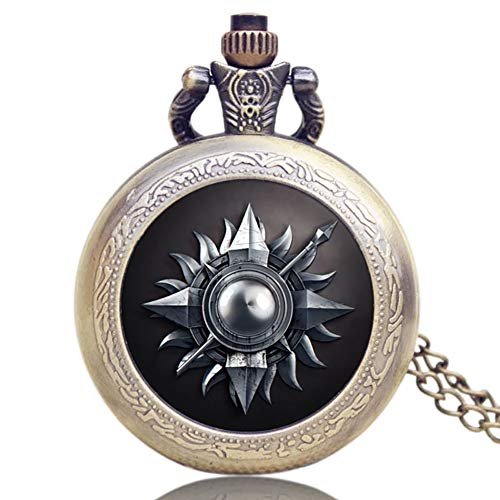 Commemorative Pocket Watch, American Drama Game of Thrones House Martel Theme Glass Dome Pocket Watch for Men, Lovely Pocket Watch Gift - WuHu Ren Store