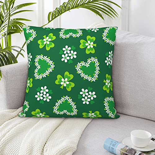 Aitukang St Patricks Day Pillow Covers 18X18 Set Of 2,Green Shamrock Throw Pillow Cover Lucky Clovers Cushion Cover For Home Farmhouse Couch Sofa Indoor Outdoor Decor #TOP2