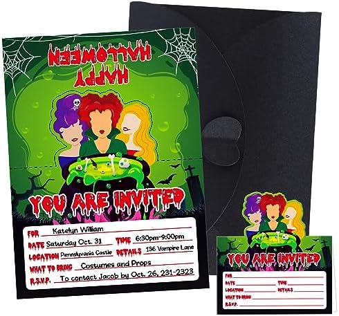 WhatSign Halloween Party Invitation Cards For Kids Adults 12Pcs Halloween