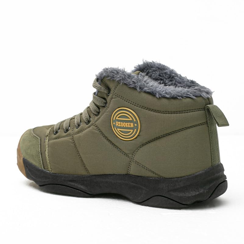Image of UPSOLO Mens Winter Trekking Snow Boots Water Resistant Shoes Anti-Slip Fully Fur Lined Casual Lightweight Hiking Boot