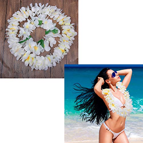 Udalyn Hawaiian Luau Flower Leis Jumbo Necklaces Bracelets Headband Anklets Set 6-7 Pack #TOP3
