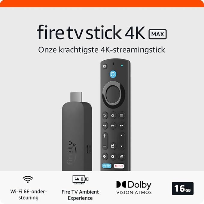 Amazon Fire TV Stick 4K Max - Streamingapparaat met Ambient Experience en Wi-Fi 6E