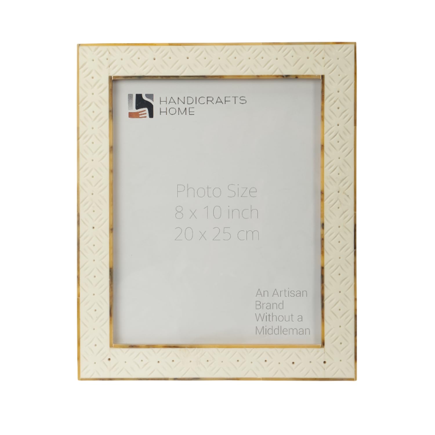 Handicrafts Home White Picture Frame, Handmade Resin Inlay & Wood 8x10 Photo Frame for Christmas, Holiday Gifting, Home Decor, Modern Farmhouse, Shelf Styling & Elegant Living Room,Wall/Tabletop Decor