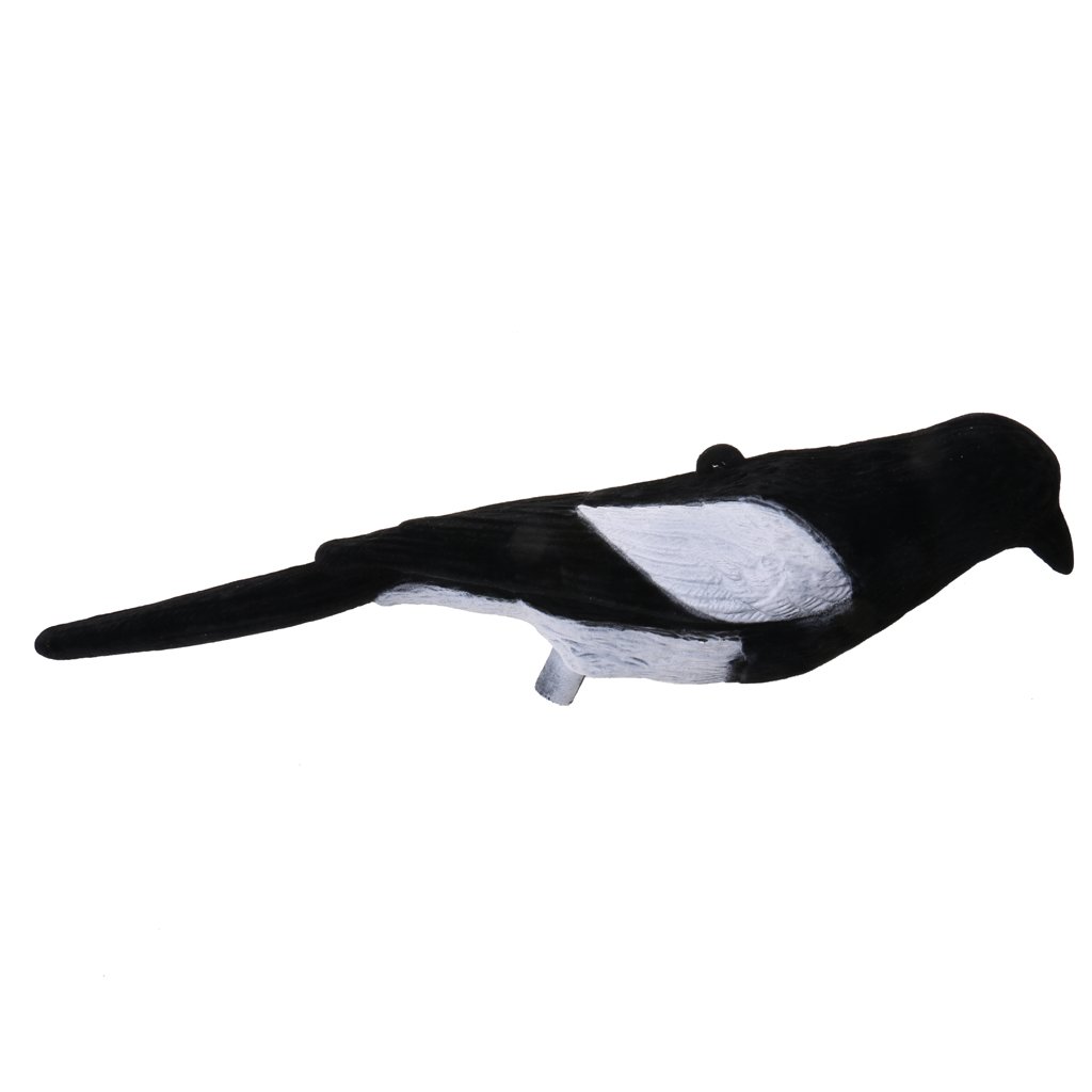 MagiDeal Piena Floccato Vocazione Realistica Tiro Gazza Decoy Caccia Esca Decoying Bianco Nero Plastica Robusto Accessorio Sport