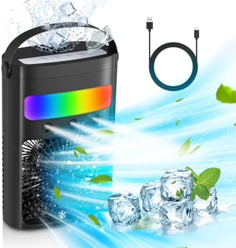 Mini Klimaanlage 4-in-1 - Tragbarer Luftkühler Mit 880ml Tank & Nachtlicht