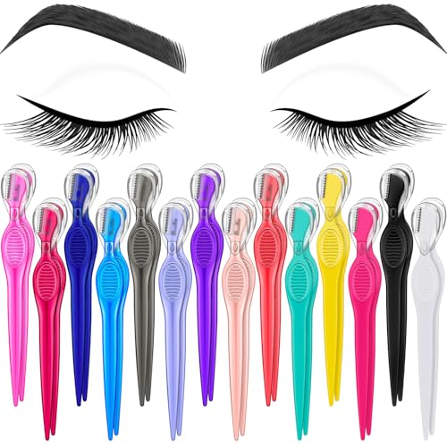 Mudder 28 Pcs Eyebrow Razors Facial Shaver Trimmer,Color Mixing