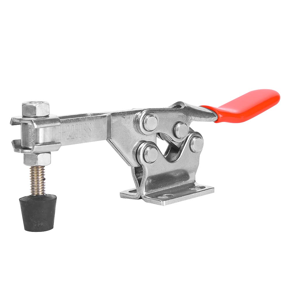 Sauterelle de Serrage Pince à Clamper en Acier Inox 304, 280KG, Pince Loquet à Levier Horizontale - Fixation Stable, Poignée Antidérapante, Usage Industriel