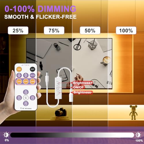 Tira LED MIWISE COB 2700K 10m con control remoto miniatura 2