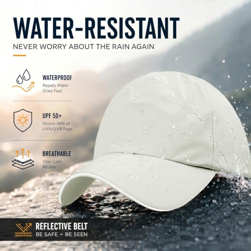 Image of Mens Waterproof Baseball Cap UPF 50+ Sun Protection Windproof Breathable Unisex Quick Dry Outdoor Rain Hat