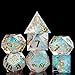 Cusdie Sharp Edges DND Dice, 7 PCs D&D Dice, Handcrafted Polyhedral Dice Set, for Role Playing Game MTG Pathfinder (Clear Rainbow Film/W)