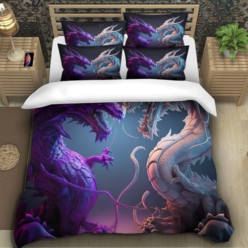 Housse de couette dragon pourpre en microfibre douce et durable - 5