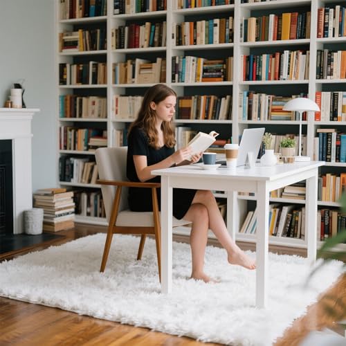 Small Bedside Rug, 3x5 Non Slip Fluffy Shaggy Entryway Throw Rugs for Bedroom Living Room, Indoor Floor Carpet for Kids Girls and Boys, Nursery Rooms Mat, Home Decor Aesthetic, White