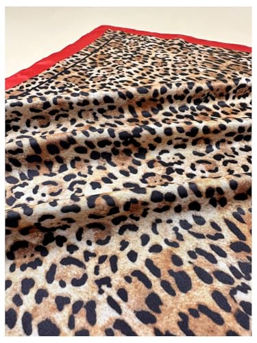 WDIRARA Women's Leopard Print Square Scarf Large Head Bandana Sleeping Hair Wraps Streetwear4