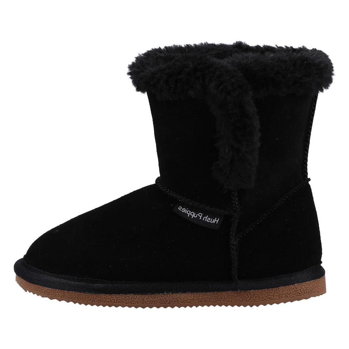 Hush Puppies Girls Ashlynn Slipper, Black, 11 UK Child