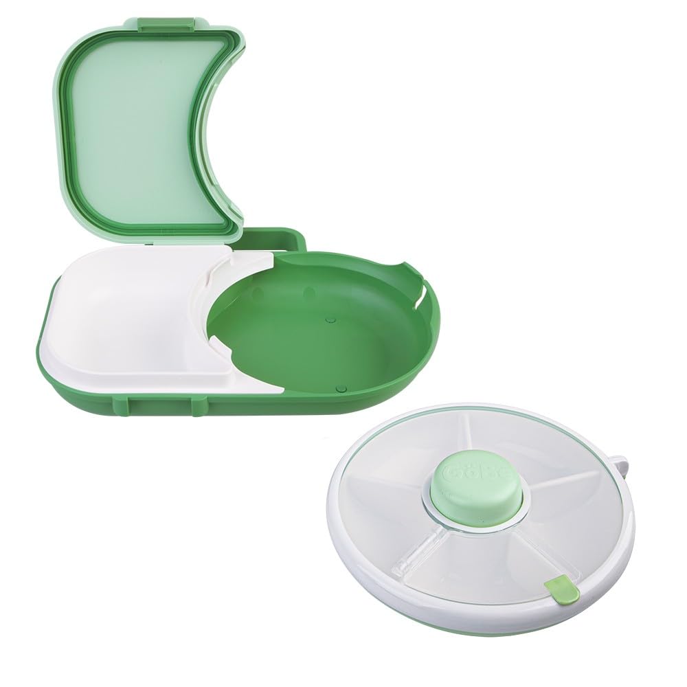 Gobe Kids – 2-in-1 Lunchbox mit kleinem Drehverschluss, Salbeigrün