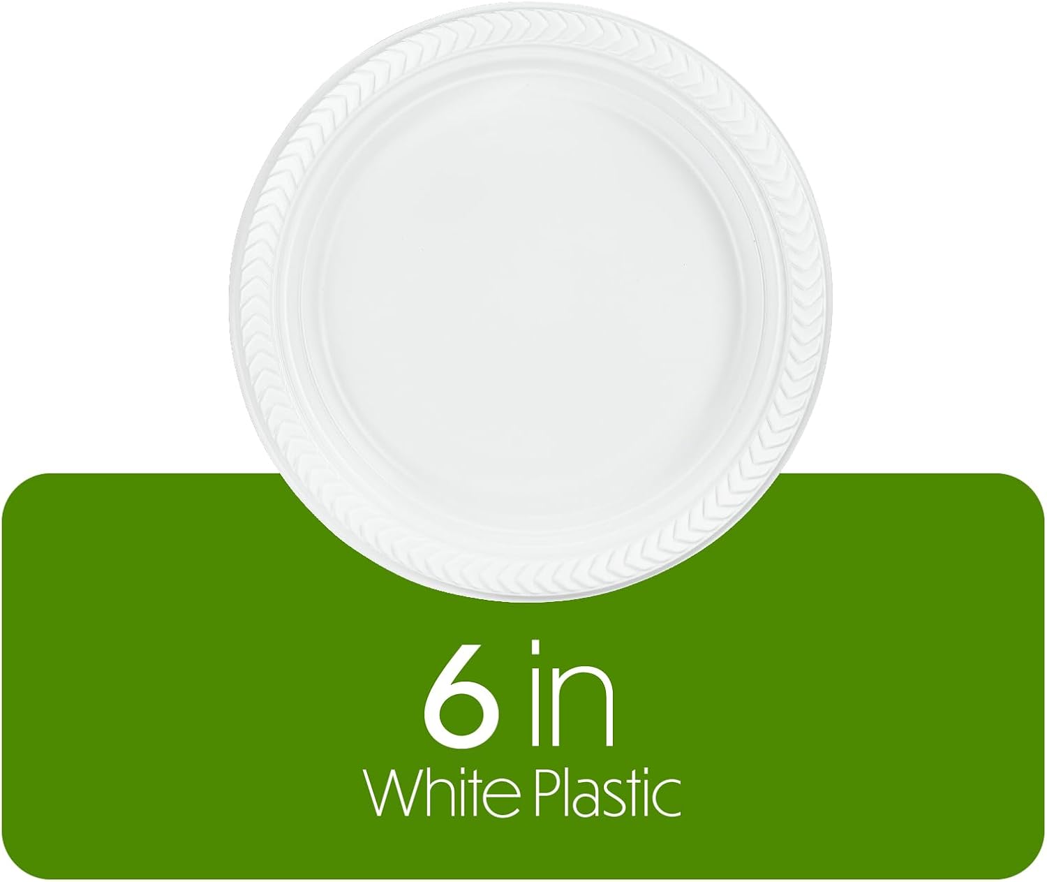 PLASTICPRO 400 PCS White Plastic Round 6 Inch Plates - Premium Quality Light Weight Disposable Dishes for Parties & Weddings