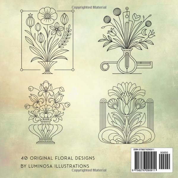 Abstract Bouquets: A Coloring Book in Art Deco and Art Nouveau Styles: Floral coloring book for adults, teens, and seniors | Art Nouveau and Deco ... and creativity (Abstract Art Coloring Books) image 3