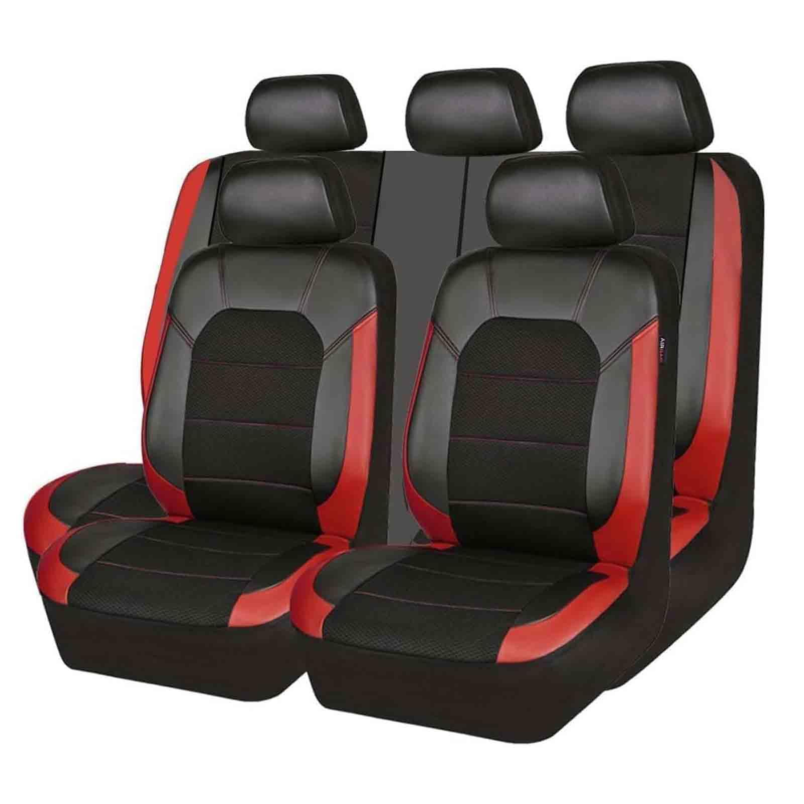 Car Seat Covers Set, Compatible with Ford Ecosport 2013-2017, Breathable Comfortable Auto Seat Protectors Seat Accessories,Red