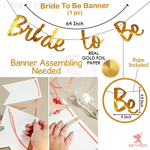 Image of Party Propz Bride to Be Decoration Set - 27 Pcs Bridal Shower Decorations Kit with Bride To Be Banner, Balloon & Sash, Bachelorette Party Props (Latex, Cardstock)