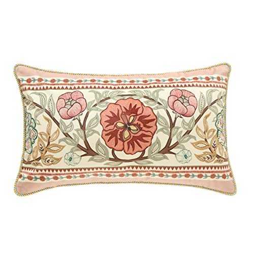 Patdrea Decorative Rectangle Throw Pillow Covers, Linen Farmhouse Throw Covers 12"X 20",Vintage Floral Throw Pillow Case For Couch Sofa Bed Living Room #TOP12